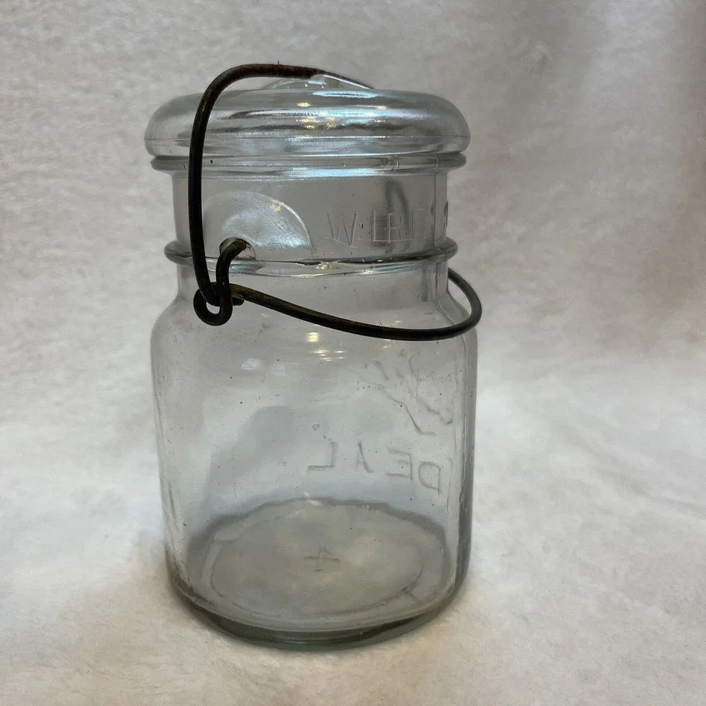 Ball Ideal Clear Glass‎ Pint Mason Jar with Lid and Wire Bail #4